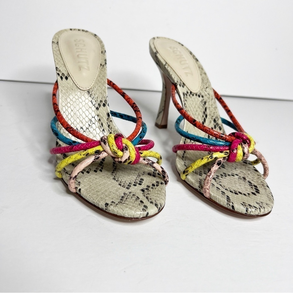 NEW with out box SCHUTZ Rina Sandal Snake Effect Leather - Picture 4 of 7
